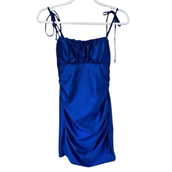 HONEY AND ROSIE SMALL BLUE MINI DRESS - Picture 1 of 5